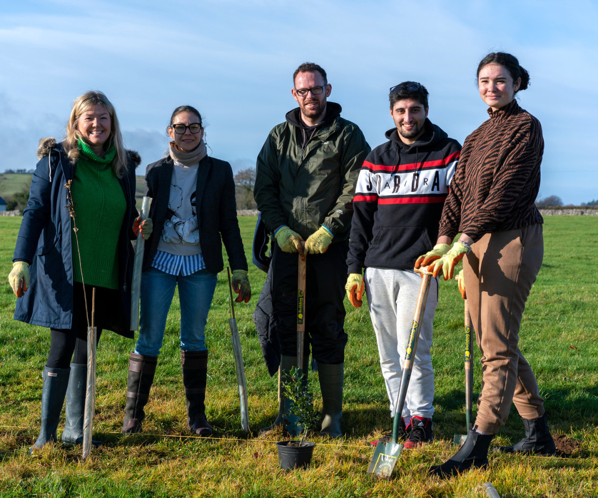 Group Operations Manager Jayne O'Malley with Alexandra Taflan, Faron Ashby, Connor Matharu and Tegan Bateman